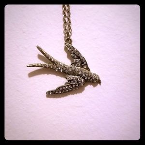 Long chain sparrow necklace